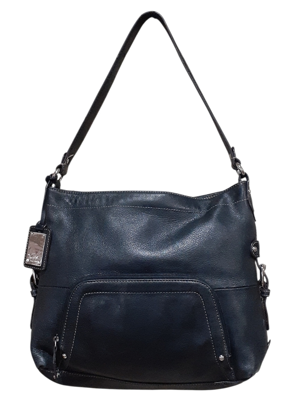 Tignanello Black Pebbled Leather Shoulder Bag